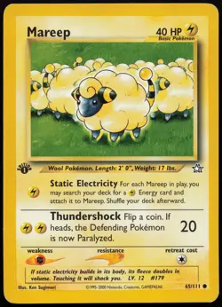 Mareep [1st Edition] #65 Neo Genesis Pokemon Card - Image 1