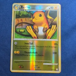 Raichu 10/123 Heartgold & Soulsilver Reverse Holo Rare Pokemon TCG - LP - Image 1
