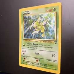 Pokemon TCG Scyther 017/130 1999-2000 Base Set 2 Holo Rare Unlimited NM/LP+ - Image 2