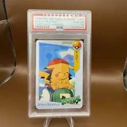 1998 POKEMON JPN BANDAI CARDDASS VENDING #37 ASH & PIKACHU PSA 10 - Image 1