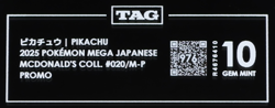 2025 Pokemon Mega Japanese McDonald's Collection Promo Pikachu TAG 10 (976) - Image 3