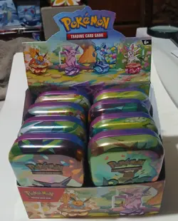EMPTY Pokemon Prismatic Evolutions mini Tins Eevee Umbreon Sylveon Lot of 8 Dis - Image 1