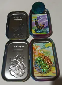 EMPTY Pokemon Prismatic Evolutions mini Tins Eevee Umbreon Sylveon Lot of 8 Dis - Image 4