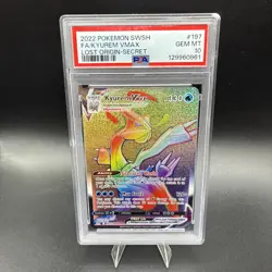 2022 Pokemon Lost Origin Kyurem VMax Rainbow Secret Rare #197 PSA 10 GEM MT 💎 - Image 1