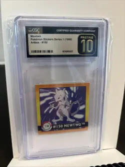 Pokemon Mewtwo 1999 Artbox Series 1 Stickers Art Box #150 CGC 8.5 NM/Mint+ - Image 1