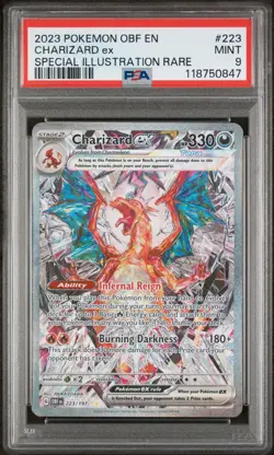 2023 Pokemon Obsidian Flames #223 Charizard Ex Special Illustration Rare PSA 9 - Image 1