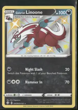 Galarian Linoone SV079/SV122 - Pokemon TCG Shining Fates: Shiny Vault - Image 1