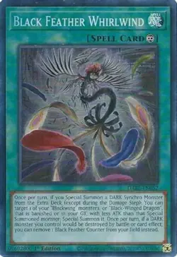 Yugioh! Black Feather Whirlwind - DABL-EN052 - Super Rare - 1st Edition Near Min - Image 1