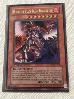 Yugioh Horus The Black Flame Dragon Lv 8 SOD 1st Edition Ultra Rare - Image 1
