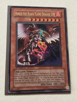 Yugioh Horus The Black Flame Dragon Lv 8 SOD 1st Edition Ultra Rare - Image 2