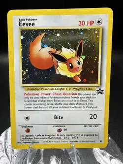 Pokemon TCG Eevee #11 Black Star Holo Promo Card 1999 WOTC Lp/NM SWIRL - Image 1