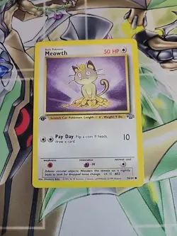 Meowth Pokemon 1999 Jungle #56/64 1st Edition Common WOTC Vintage Card MP - Image 1