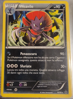 ITALIAN Weavile # 70/99 Black & White: Next Destinies Pokemon Trading Cards LP - Image 1