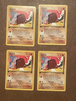 4x 1st Edition Diglett 52/82 - Team Rocket - Pokemon Card - Playset NM - Image 1
