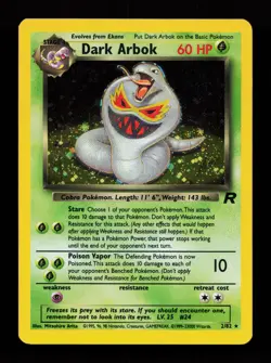 Dark Arbok 2/82 Holo Rare Team Rocket Pokemon Card - Image 1