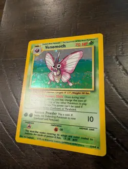 NO SYMBOL ERROR Venomoth 13/64 Jungle 1999 Holo Rare WOTC Pokemon Card TCG NM- - Image 1