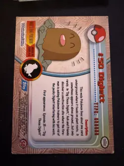 Diglett #50 - Blue Logo - Non-Holo - SERIES 1 - TOPPS POKEMON CARD - MP - Image 2