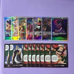 TCG One Piece English 16 Card lot: SRs, Alts, Dons, OP11, OP12, EB01, OP7 - Image 1