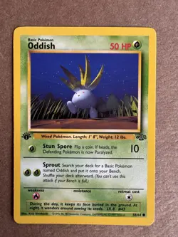 Oddish 58/64 Jungle 1st Edition Non-Holo Common Pokemon Card NM - Image 1