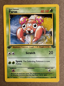 Paras 59/64 Jungle 1st Edition Non-Holo Common Pokemon Card NM - Image 1