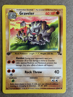 Graveler 37/62 Fossil 1st Edition Non-Holo Uncommon Pokemon Card NM+ - Image 1