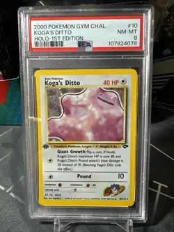 Pokemon TCG Koga's Ditto Gym Challenge Holo Card 10/132 1st Edition Rare PSA 8 - Image 1