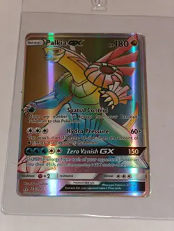 Pokemon TCG Palkia GX 165/156 Ultra Prism Rainbow Rare Card NM Near Mint - Image 1