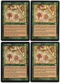 Vine Dryad x4 4x 1999 Mercadian Masques PLAYSET Green Rare Creature MTG NM AZ1 - Image 1