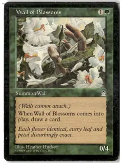 Magic the Gathering WALL OF BLOSSOMS Stronghold Green 1998 LP - Image 1