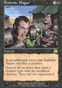 1 x Endemic Plague - Foil - Onslaught - Moderate Play - MTG - Image 1