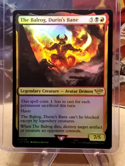 FOIL - MTG: Lord of the Rings - The Balrog, Durin's Bane (No. 0195, NM) - Image 1