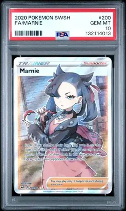 Marnie 2020 Pokemon Sword & Shield Full Art #200 PSA 10 GEM MINT - Image 1