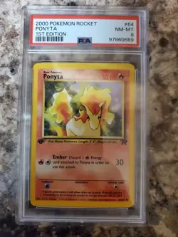1st Edition Pokemon 2000 Team Rocket Ponyta PSA Grade 8 - Image 1