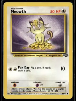 Pokemon TCG | Jungle | Meowth | 56/64 | LP - Image 1