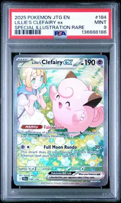 2025 POKEMON JTG SPECIAL ILLUSTRATION RARE #184 LILLIE'S CLEFAIRY EX PSA 9 - Image 1