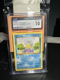 2000 Pokemon 1ST Edition Italian #063 Squirtle CGC 10 Population 14 - Image 3