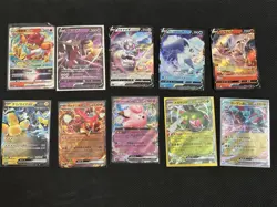 Pokemon Lot, 10 Ex V Shiny Full Art Holo Ultra Rare Mixed Languages - I Combine! - Image 1