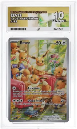 Pokemon Eevee TCG Illustration Rare Twilight Masquerade 188/167 Ace 10 - Image 1