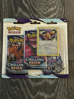 2021 Pokemon Chilling Reign 3 Pack Blister Pack with Eevee - Factory Sealed - Image 1