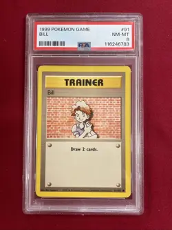 Graded PSA 8 1999 Pokemon Game Bill #91 NM-MT - Image 1