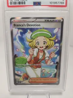 Pokemon PSA 9 Mint Bianca's Devotion 197/162 Holo Ultra Rare Temporal Forces en - Image 3