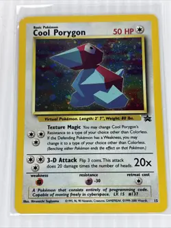 Cool Porygon Black Star Promo Holo WOTC 15 Pokemon TCG Moderately Played MP - Image 1