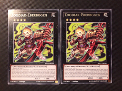 Yu-Gi-Oh! 2x Zoodiak-Eberbogen, RATE-DE054, Rare, 1. Auflage, Deutsch, NM/Good - Image 1
