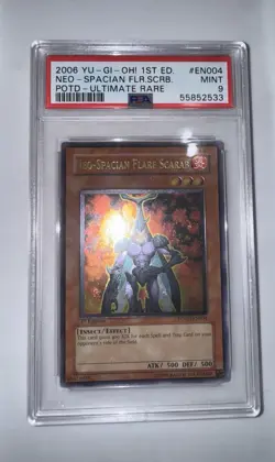 YuGiOh Neo Spacian Flare Scarab 1st Ed Ultimate Rare PSA 9 - Image 1