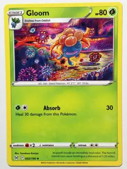 Gloom 002/196 B1G1F - Lost Origin Sword Shield Pokemon Card Tomokazu Komiya Art - Image 1
