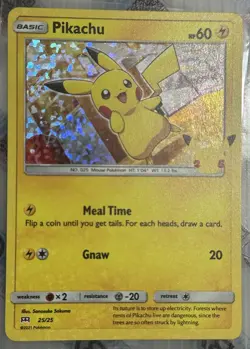 Pokemon Pikachu 25/25 HOLO Card 25th Anniversary Mcdonalds Promo 2021 Near Mint - Image 1