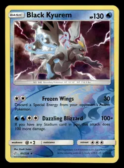 Black Kyurem 61/236 Reverse Holo Rare Cosmic Eclipse Pokemon Card - Image 1