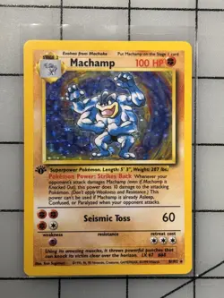 Pokemon Card - Machamp Base Set 1st Edition 8/102 Holo Rare - Image 1