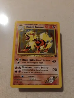 Pokemon TCG Blaine's Arcanine Holo Rare Card Gym Challenge 1/132 - Image 1