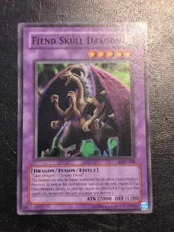 Yu-Gi-Oh! SUPER RARE CARD FIEND SKULL DRAGON LOD-039 1996 VINTAGE PRINT NM/VLP - Image 1